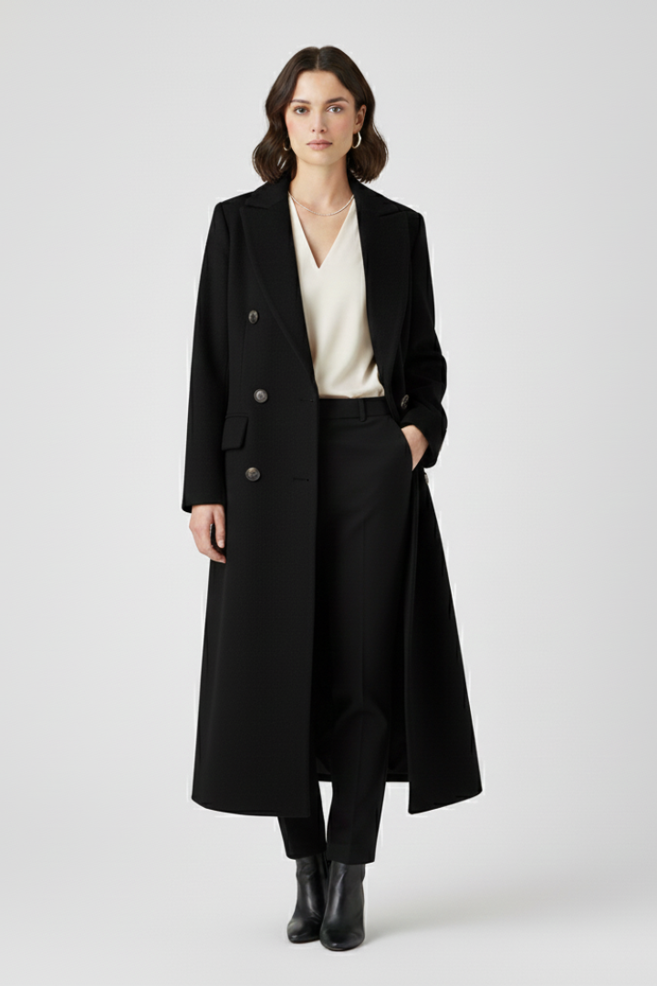 Women’s Coat with Lapel Collar and Button Fastening - photo 4