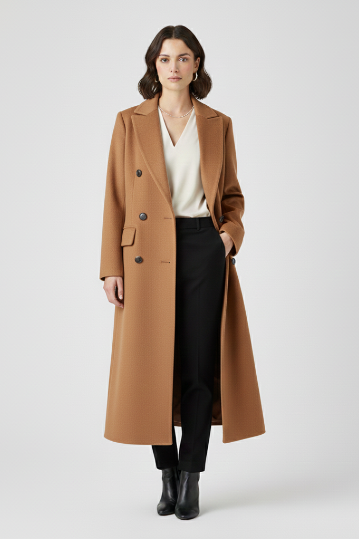 Women’s Coat with Lapel Collar and Button Fastening - photo 5