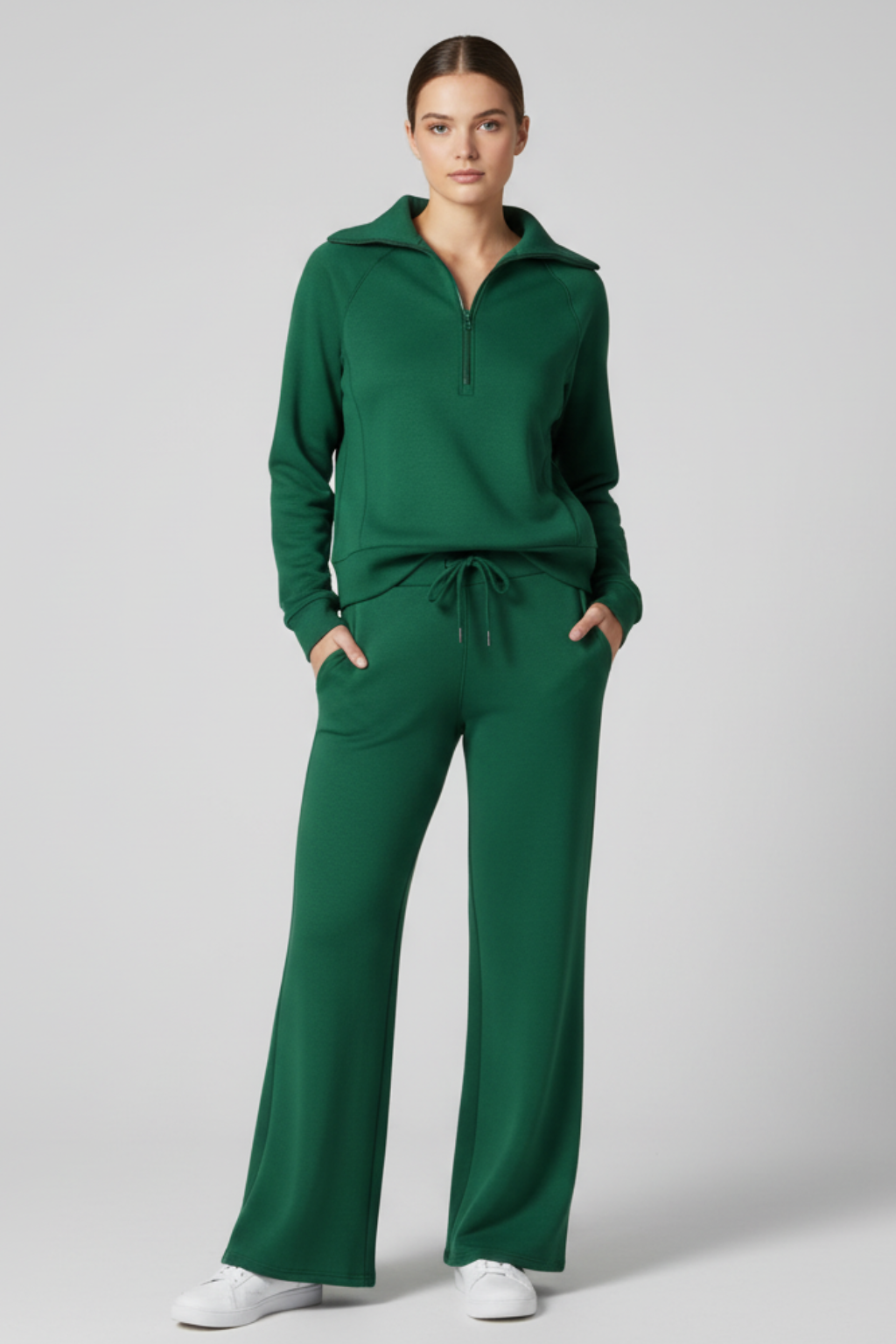 Women’s Sleek Lounge Set with Zip-Detail Top - photo 4