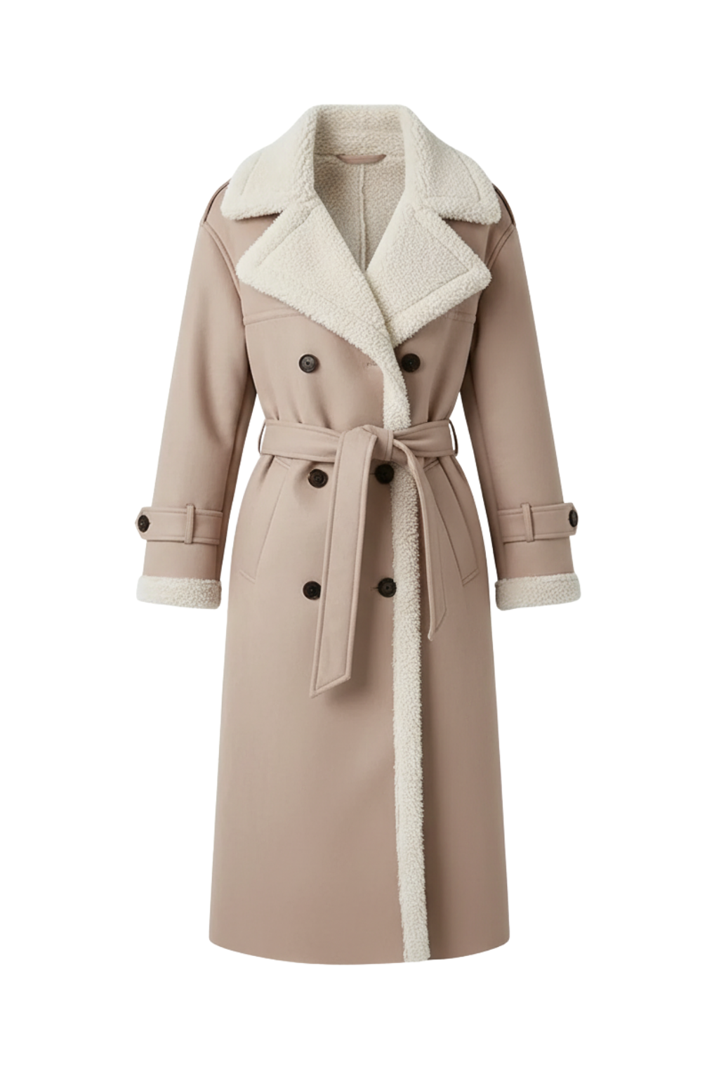 Women’s Long Shearling-Lined Trench Coat - photo 2