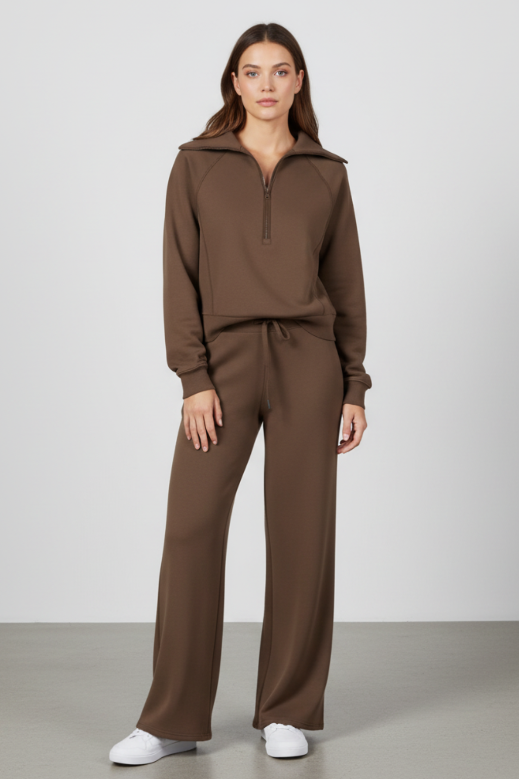 Women’s Sleek Lounge Set with Zip-Detail Top - photo 2