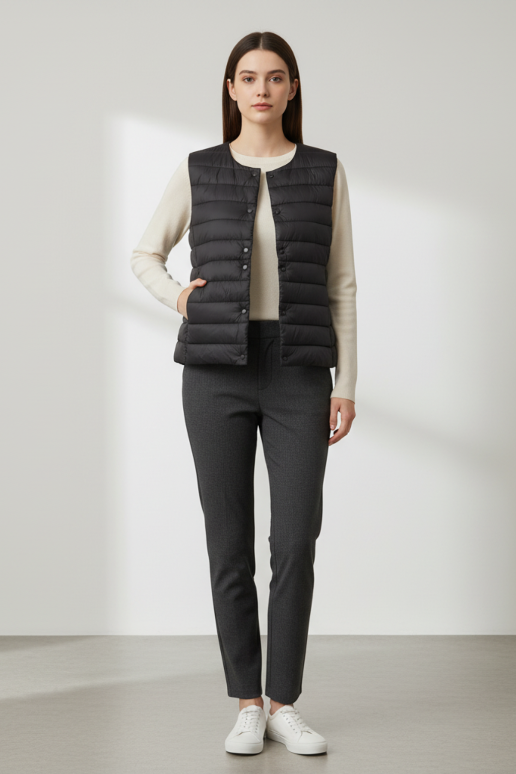 Women’s Elegant Ultra-Light Down Vest - photo 1