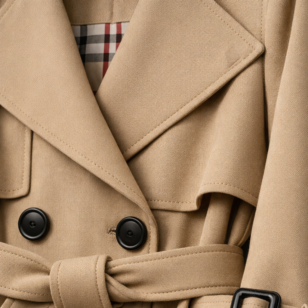 Women's Belted Trench Coat with Tailored Long Fit - photo 3