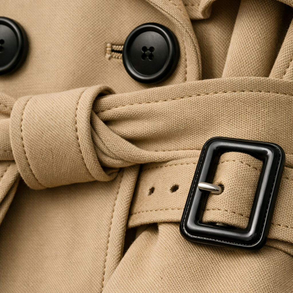 Women's Belted Trench Coat with Tailored Long Fit - photo 4