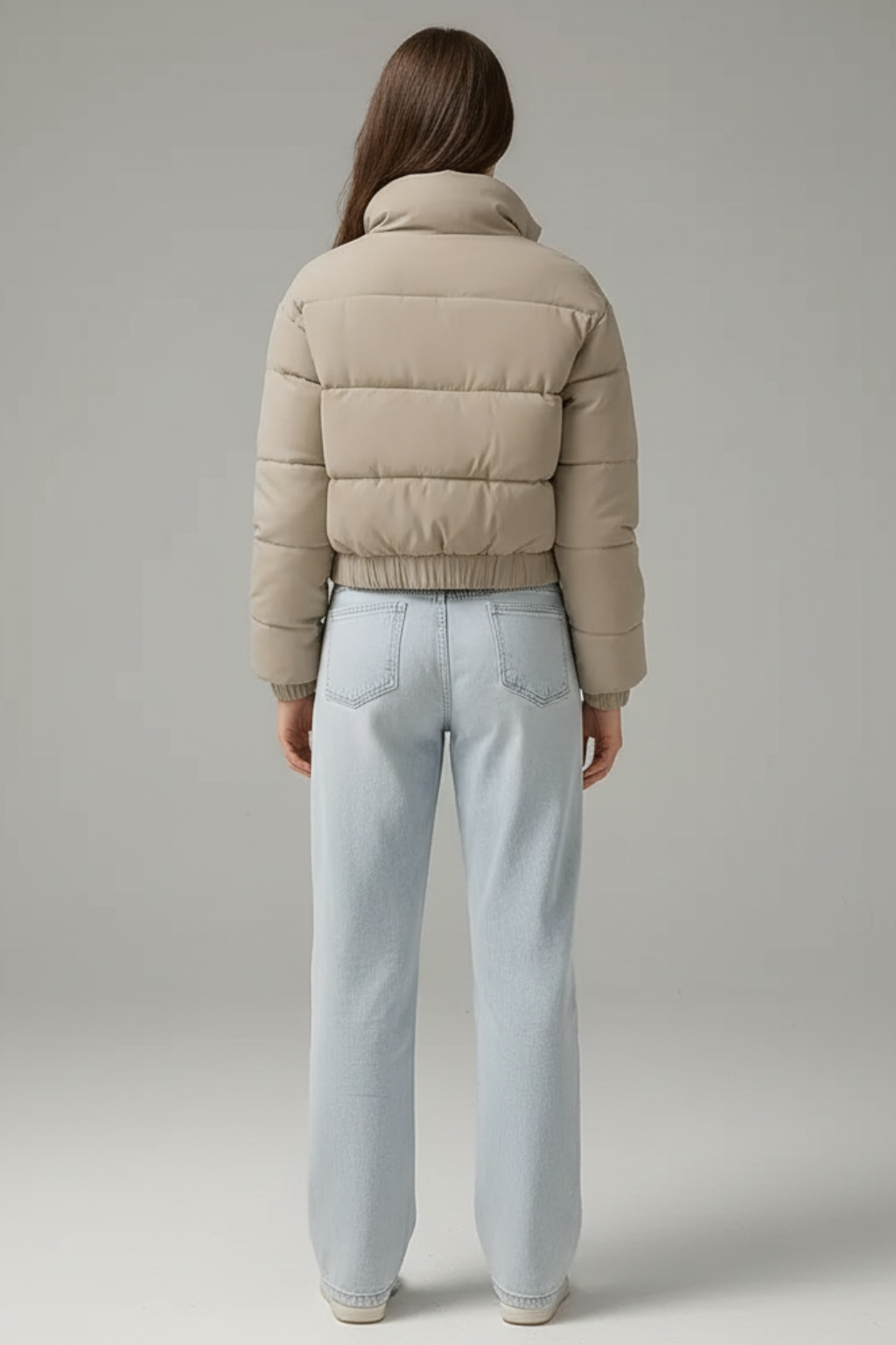 Women’s Cropped Puffer Jacket Warm Padded Short Winter Coat - photo 2