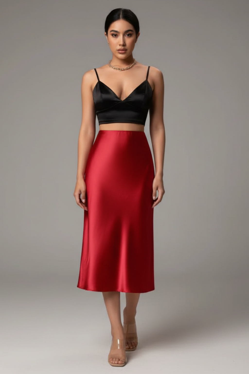 Women’s Satin A-Line Midi Skirt - photo 10