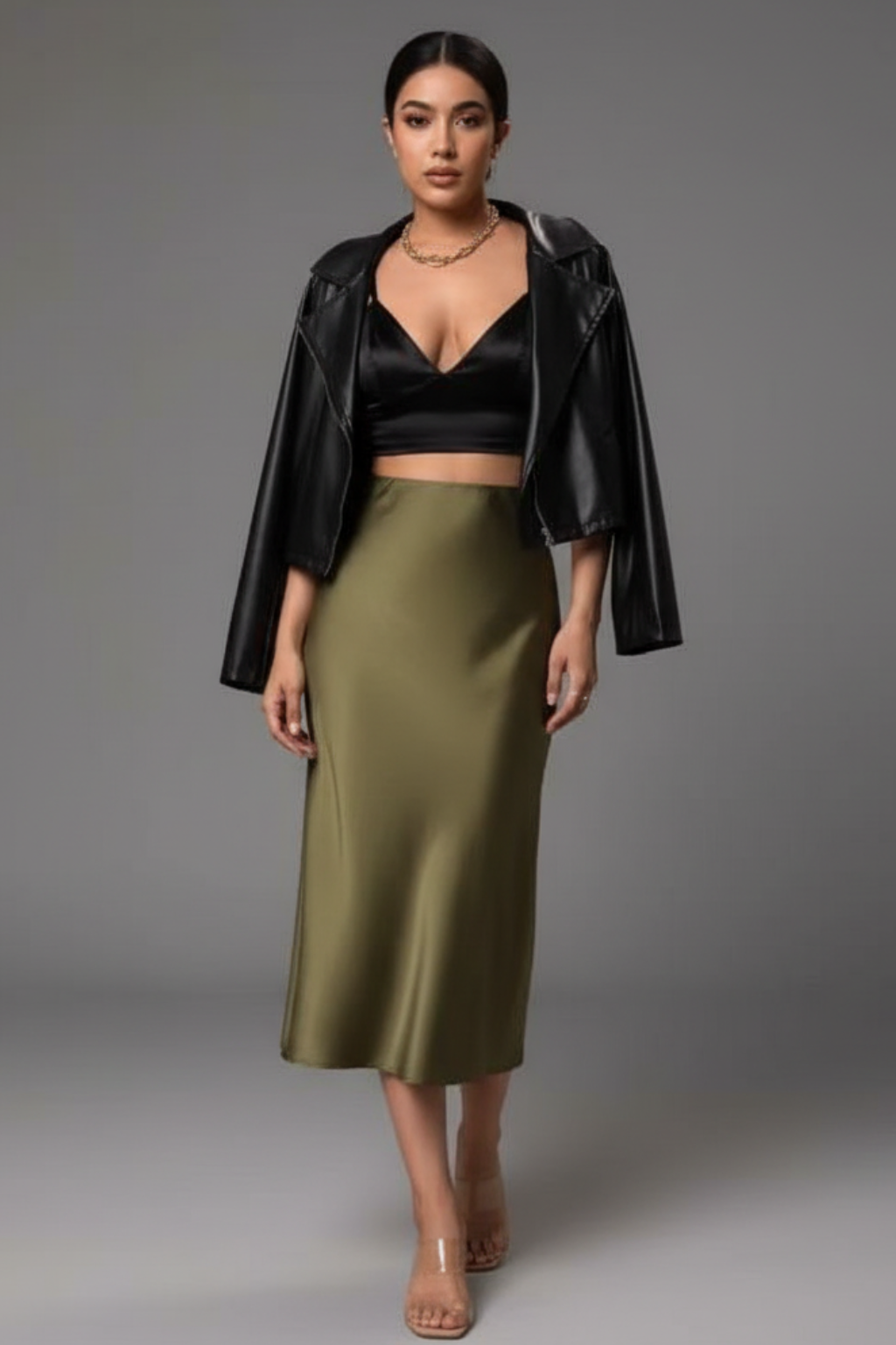 Women’s Satin A-Line Midi Skirt - photo 8