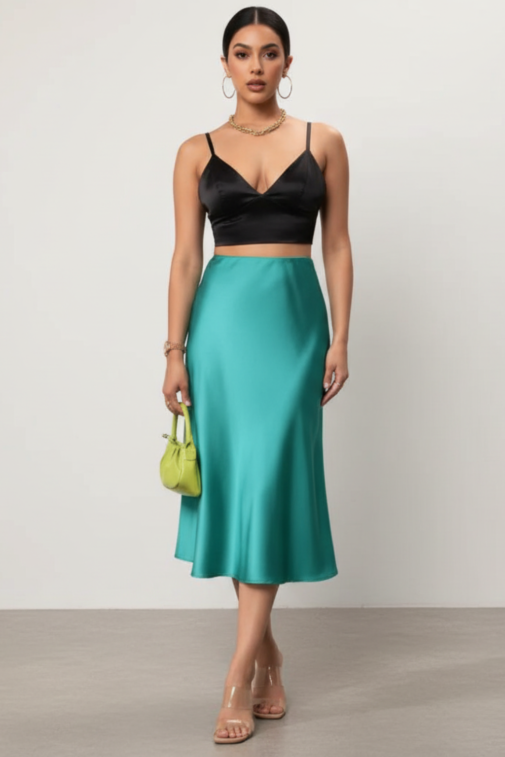 Women’s Satin A-Line Midi Skirt - photo 9