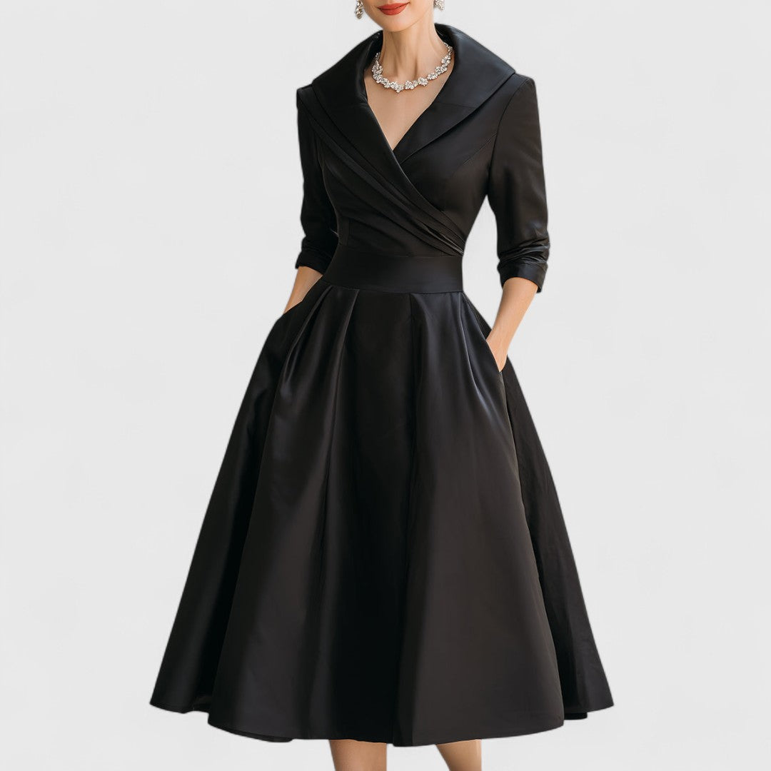 Elegant Midi Dress with V-Neckline for Women - photo 3