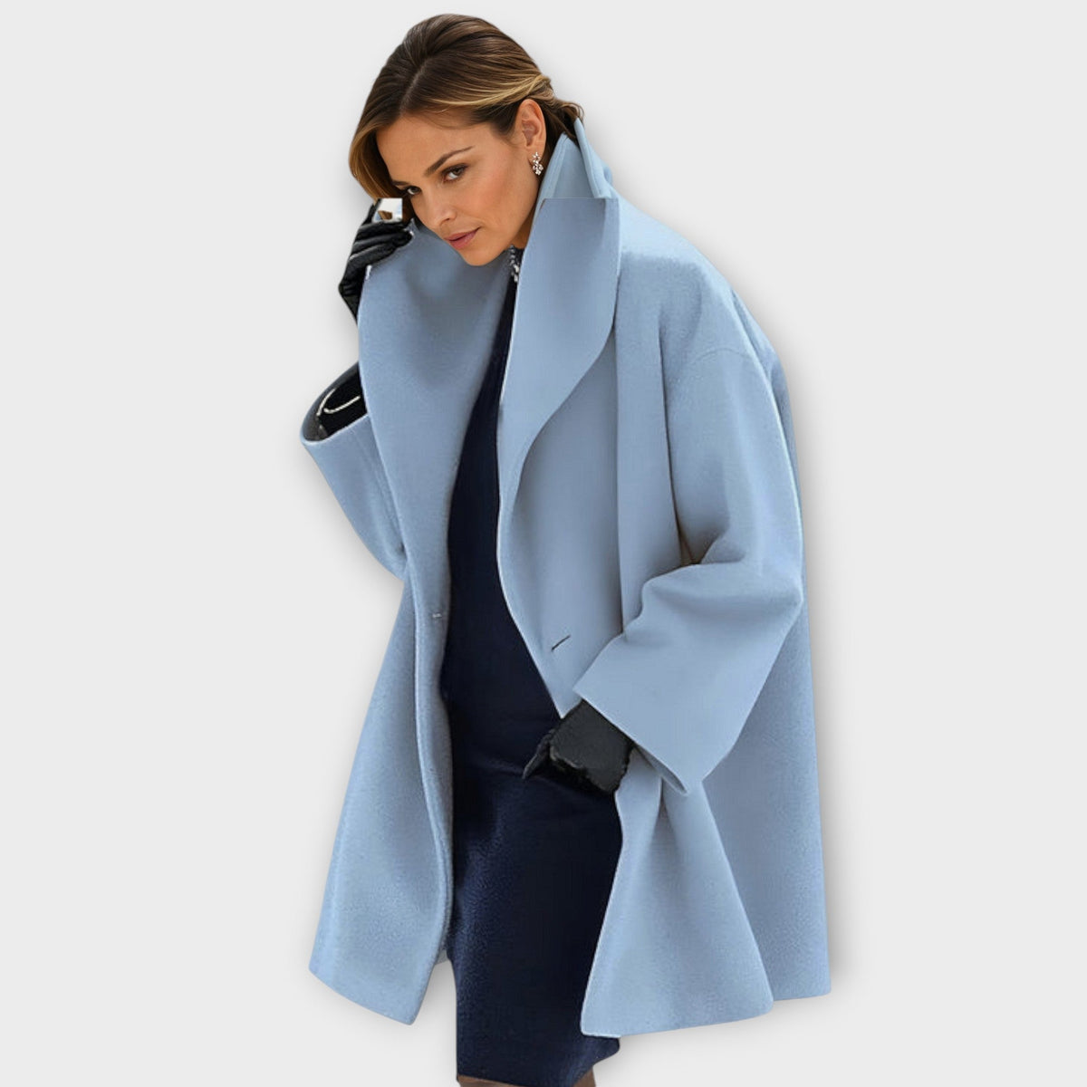 Maria - Oversized Winter Coat with Wide Collar for Women - photo 1