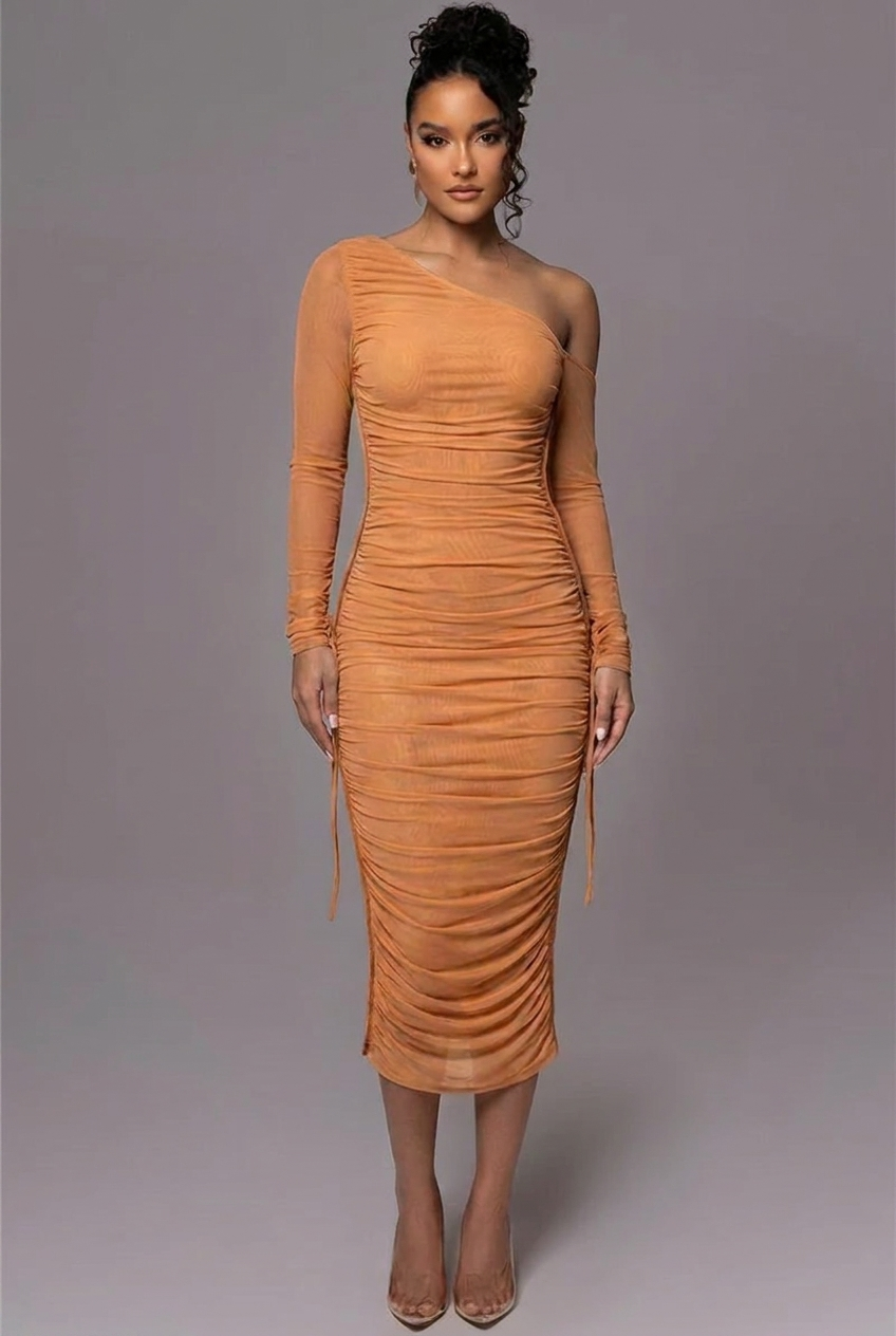 Arbella - Women's Dress with Ruching and One-Shoulder Neckline - photo 14