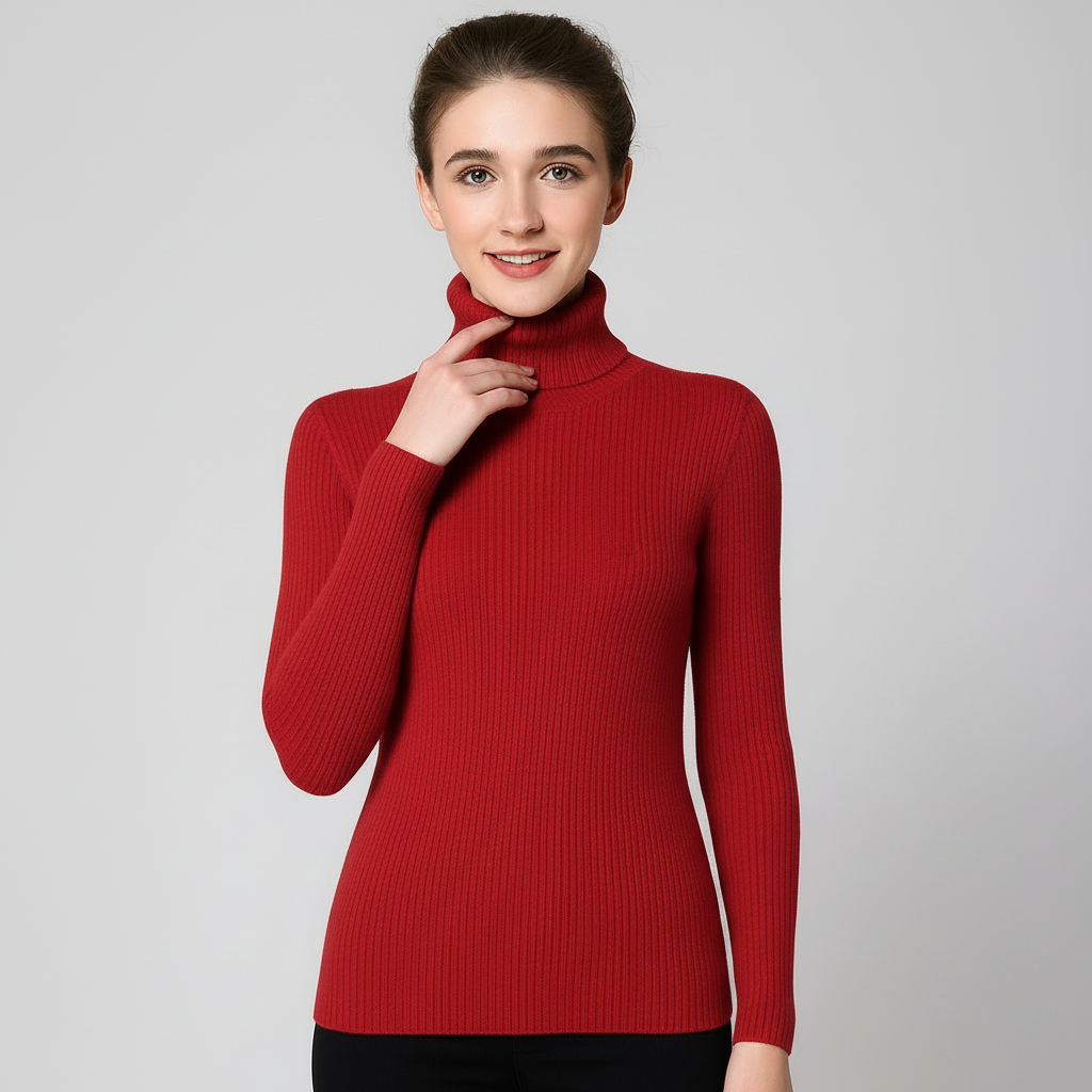 Autumn - Women's Ribbed Jumper with Roll Neck - photo 10