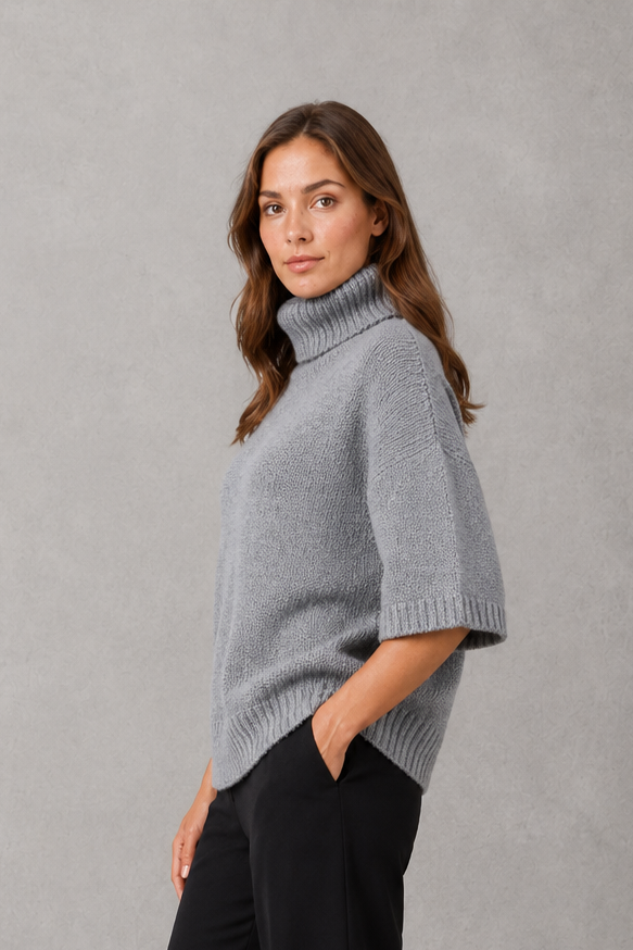 Birdie - Women's High Neck Batwing Knit Jumper - photo 2