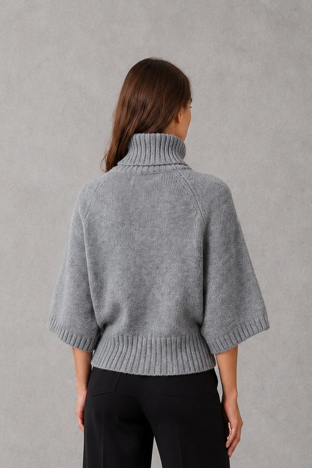 Birdie - Women's High Neck Batwing Knit Jumper - photo 3