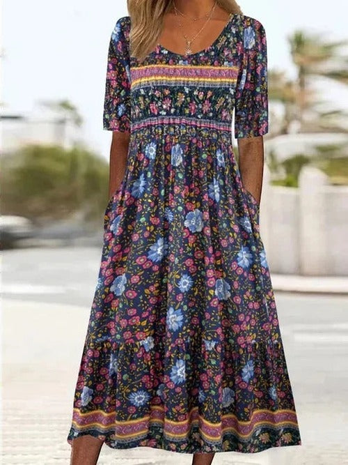 Bohemian Midi Dress with Pockets for Women - photo 5