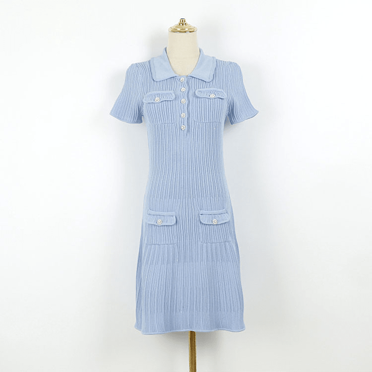 Bridget - Women's Knitted Mini Dress with Sequins - photo 7