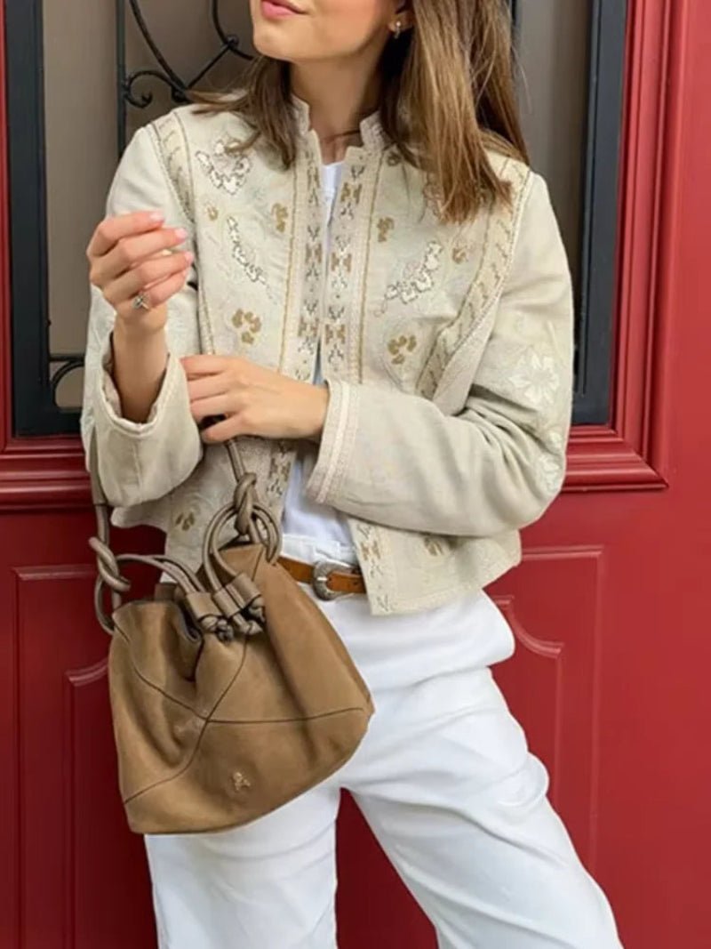 Carolina - Women's Cropped Jacket with Floral Print - photo 5