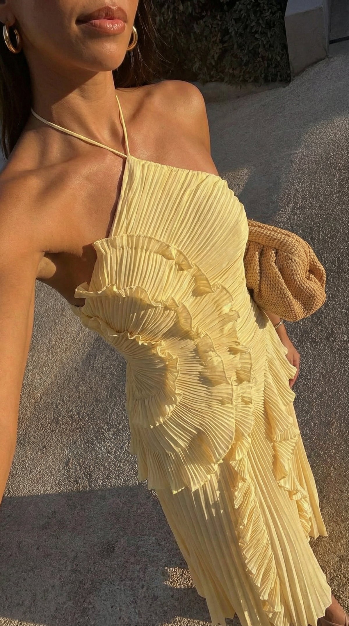 Clemence - Women's Maxi Dress with Pleats and Ruffle Trim - photo 10