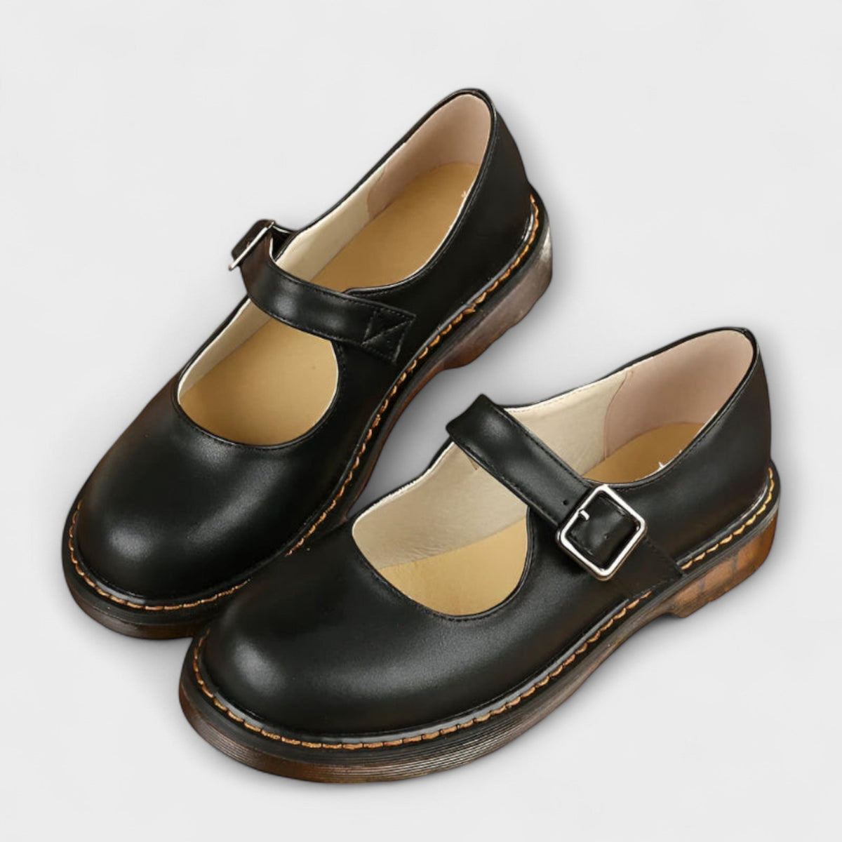 Crescentia - Women's Mary Jane Shoes with Bar Strap and Flat Sole - photo 3