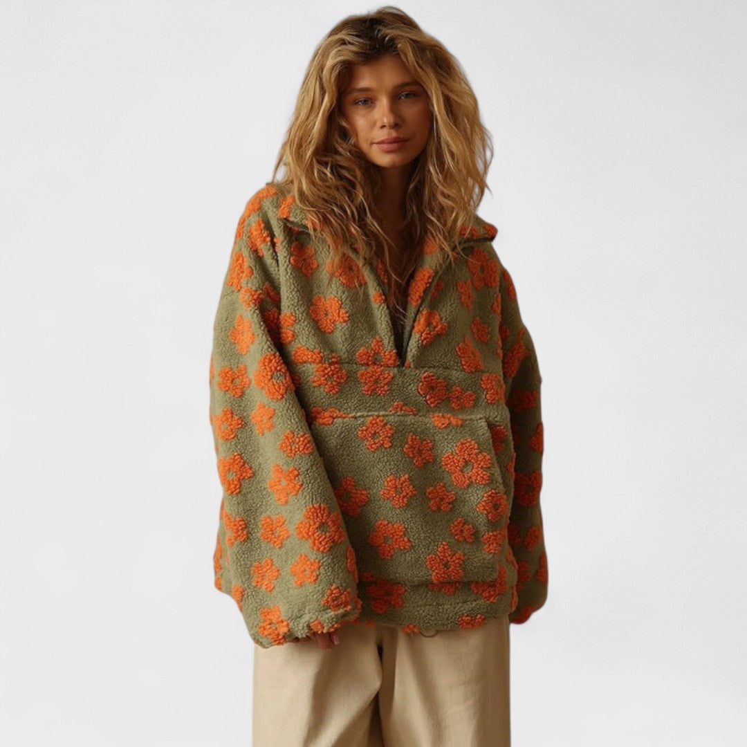Darla - Women's Fleece-Lined Jumper with Floral Print - photo 6
