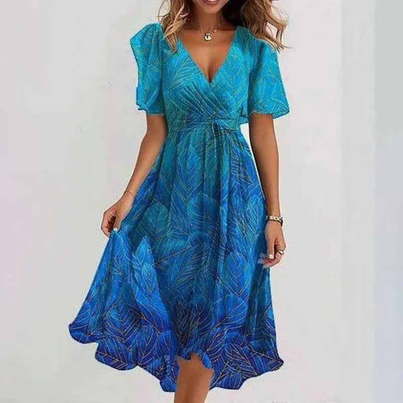 Rosalie - Women's Ruffled Floral Midi Dress - photo 4