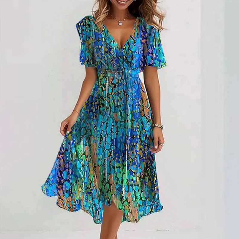 Rosalie - Women's Ruffled Floral Midi Dress - photo 9