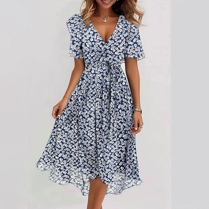 Rosalie - Women's Ruffled Floral Midi Dress - photo 3