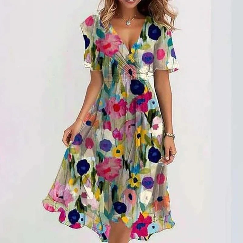 Rosalie - Women's Ruffled Floral Midi Dress - photo 8