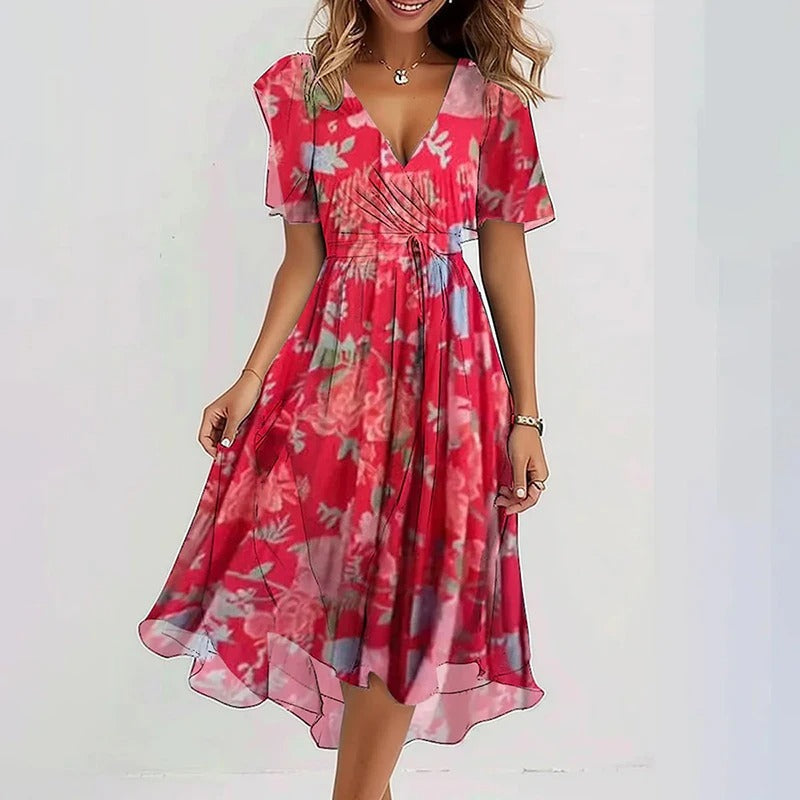 Rosalie - Women's Ruffled Floral Midi Dress - photo 7