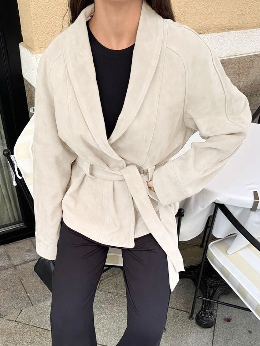Elara - Women's Trench Coat with Button Front and Tie Belt - photo 11