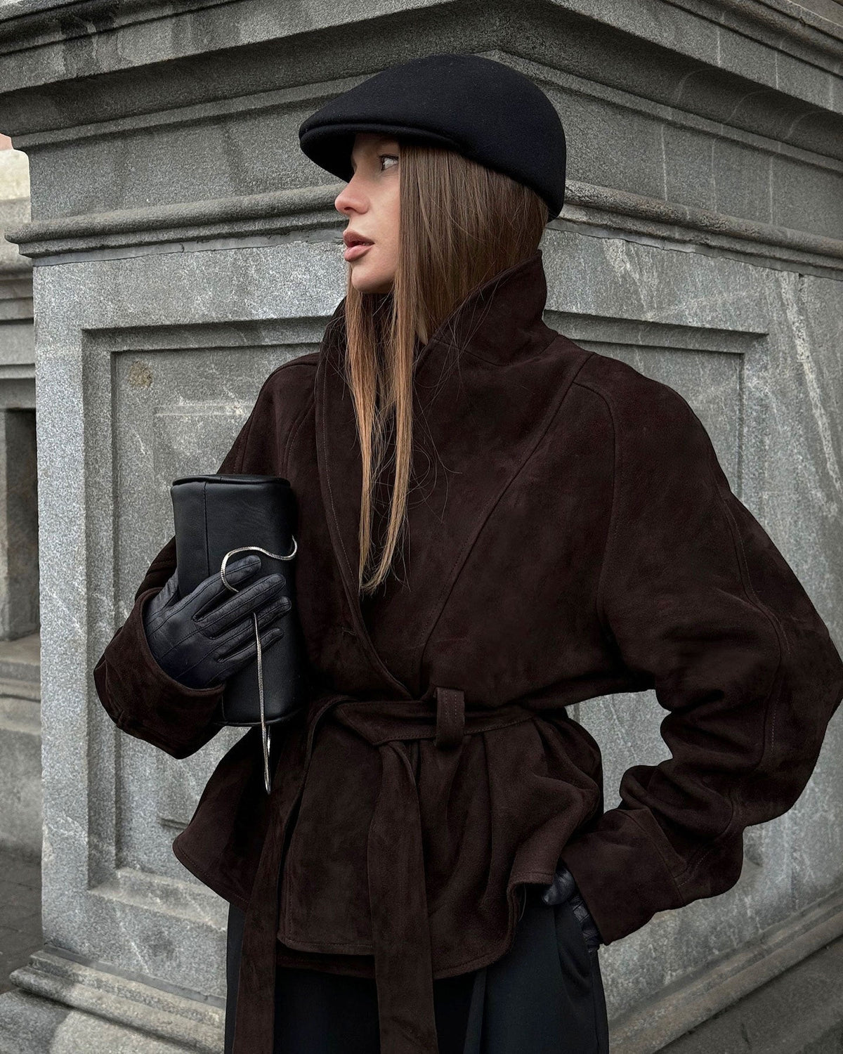 Elara - Women's Trench Coat with Button Front and Tie Belt - photo 9