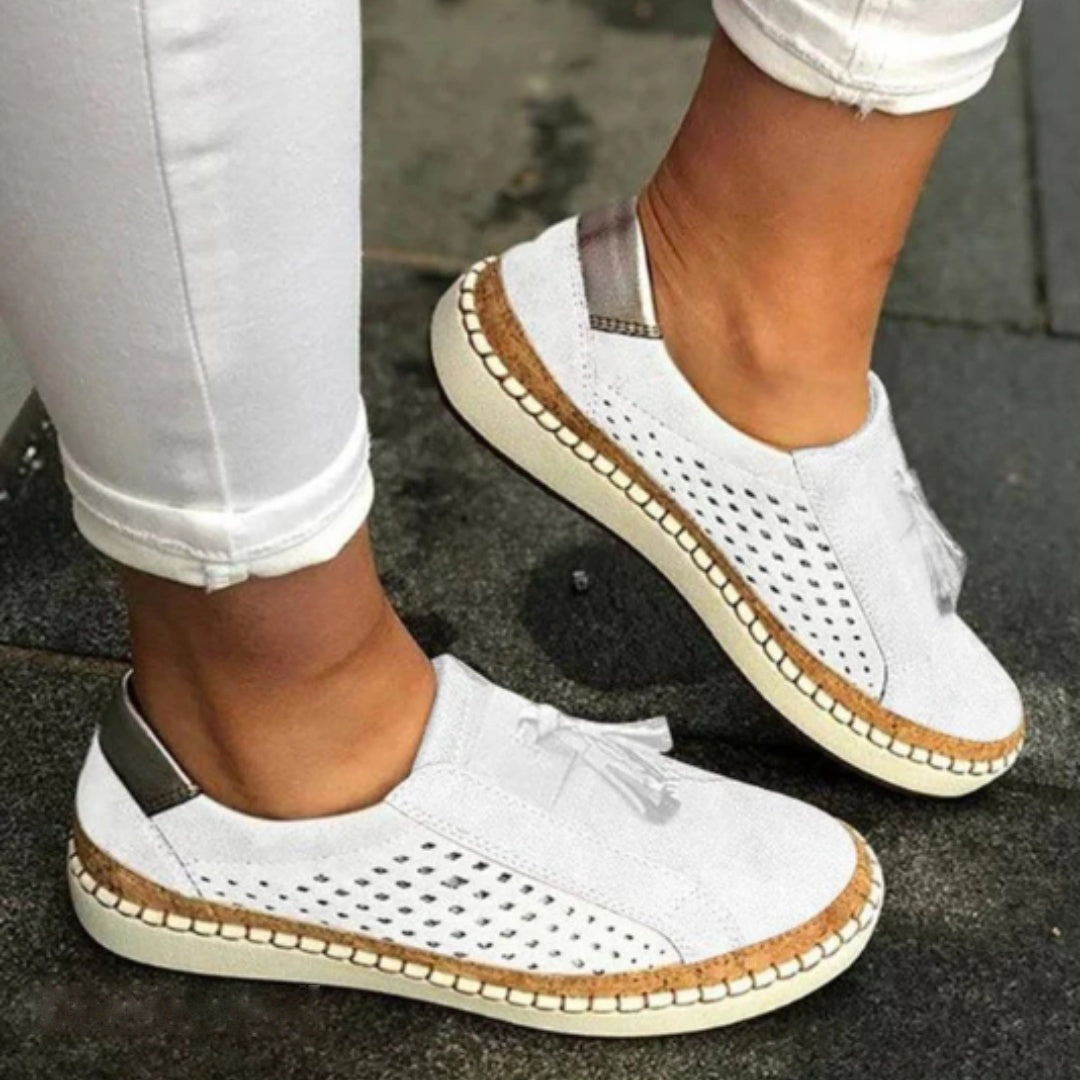 Emma - Women's Orthopedic Comfort Slip-On Shoes - White
