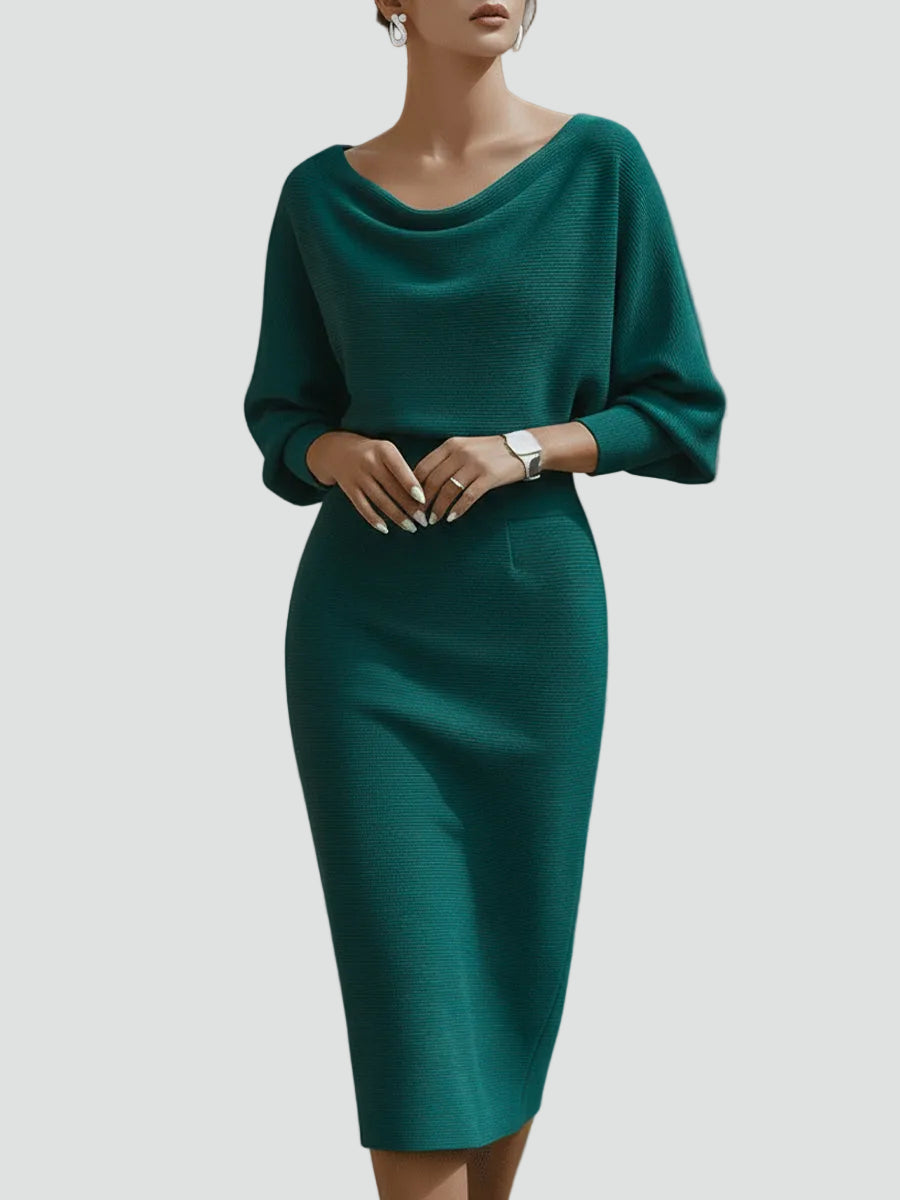Ernestine - Women's Knitted Dress with Three-Quarter Sleeves - photo 17