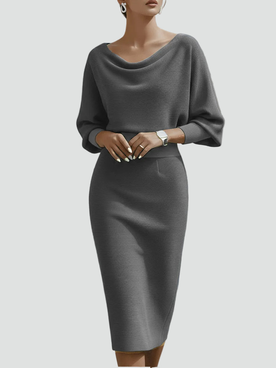 Ernestine - Women's Knitted Dress with Three-Quarter Sleeves - photo 19