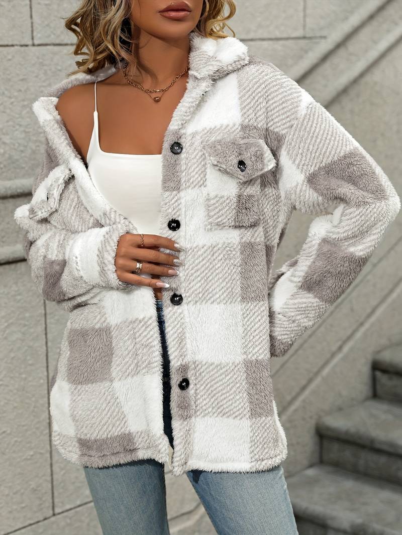 Esther - Women's Fleece-Lined Cardigan with Button Front - photo 10