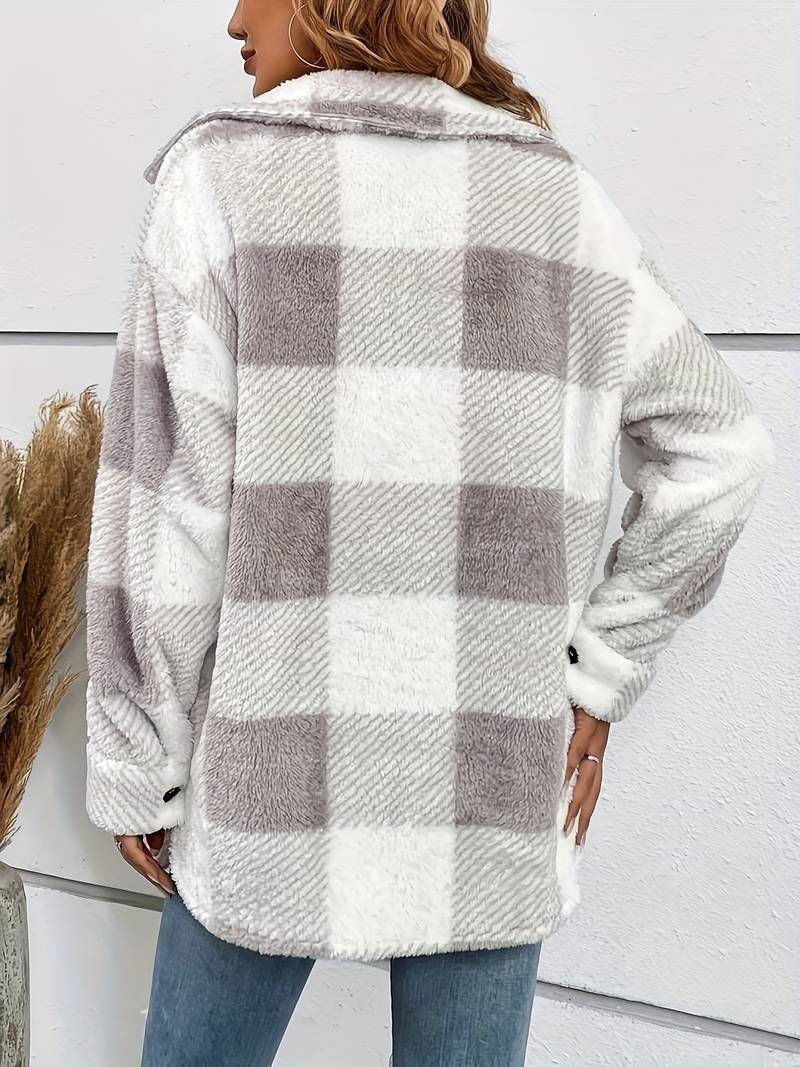 Esther - Women's Fleece-Lined Cardigan with Button Front - photo 3