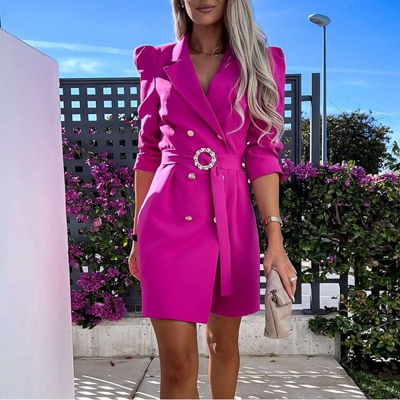 Blair - Women's Belted Wrap Blazer Dress - photo 5
