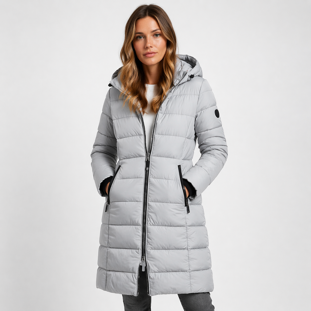 Jennifer - Women's Longline Puffer Jacket with Hood - photo 2