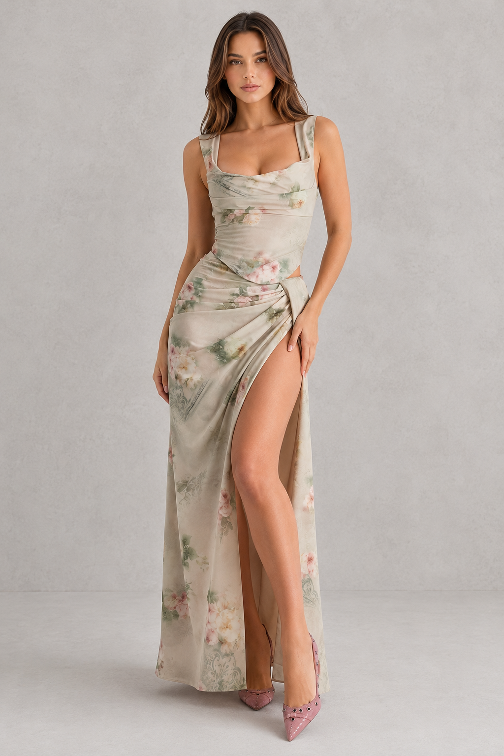 Josie - Women's Satin Corset Top with Draped Bust - photo 1