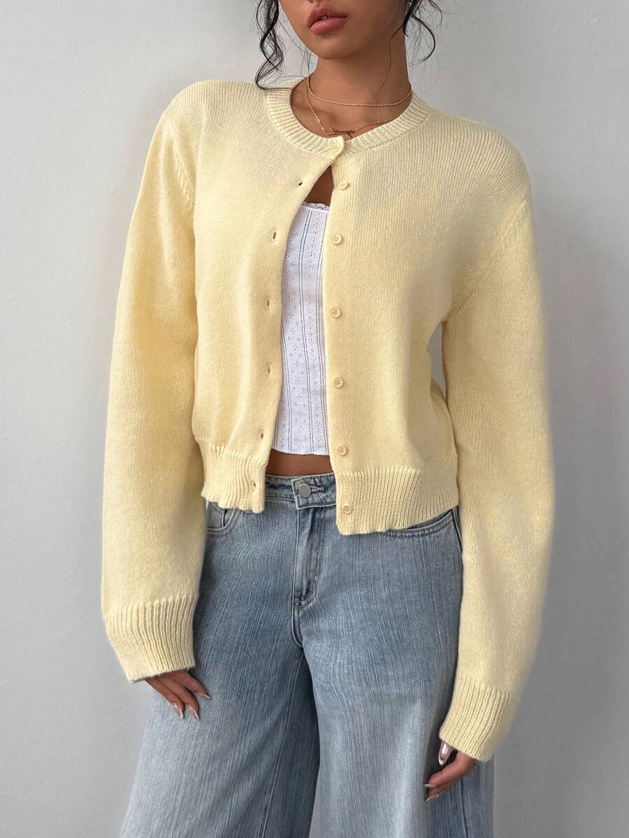Judy - Women's Relaxed Cardigan with Button Front and Collar - photo 2