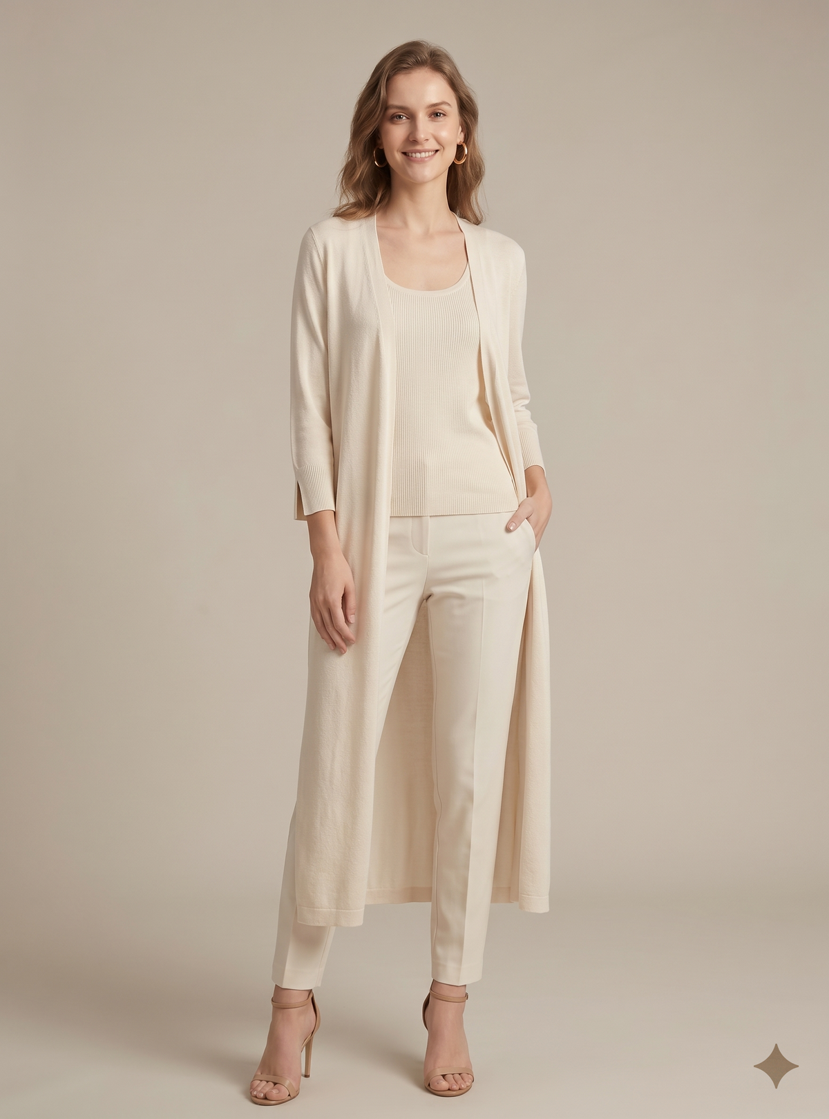 Kalinda - Women's Relaxed Cardigan with Long Sleeves - photo 1