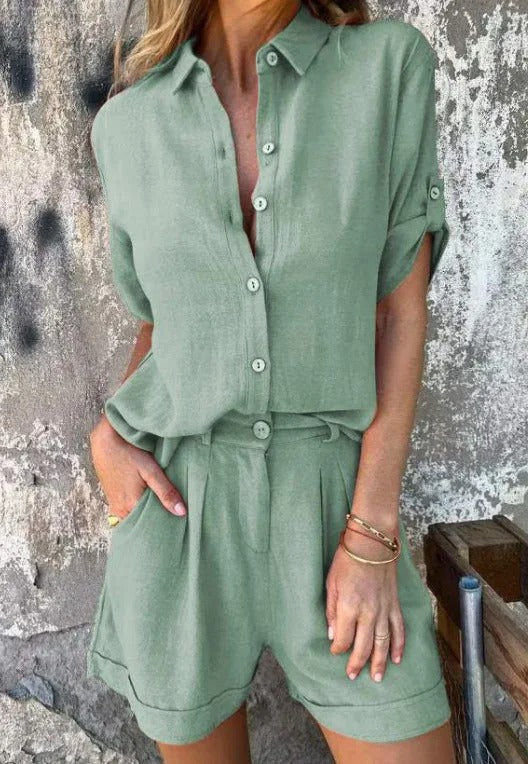 Karenza - Women's Two-Piece Set with Button Front and Shirt - photo 17
