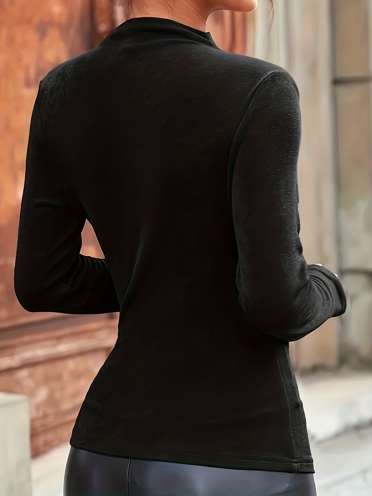 Roxanne - Women's Mock Neck Top with Ruched Detail - photo 3