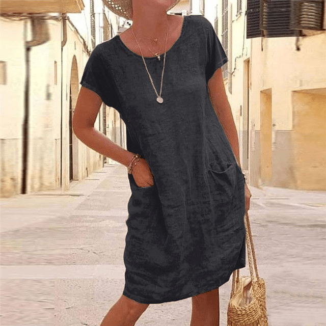 Women’s Minimalist Relaxed Shift Dress with Pockets - photo 1