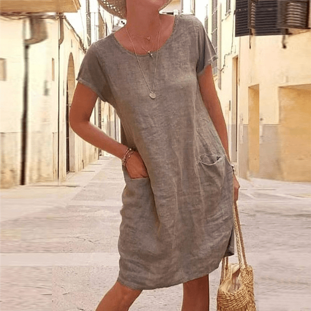 Women’s Minimalist Relaxed Shift Dress with Pockets - photo 4