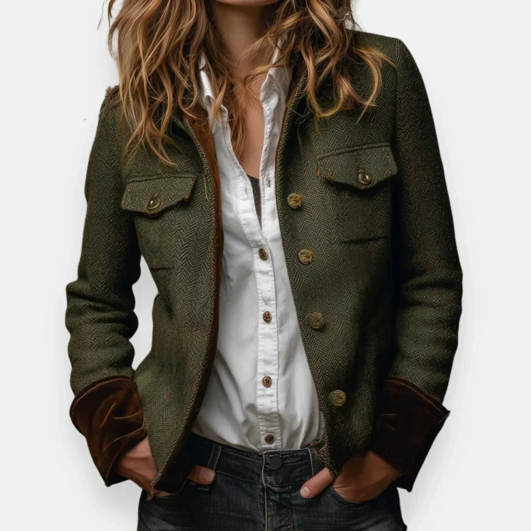 Kingsley - Women's Blazer with Tweed and Patch Pockets - photo 2