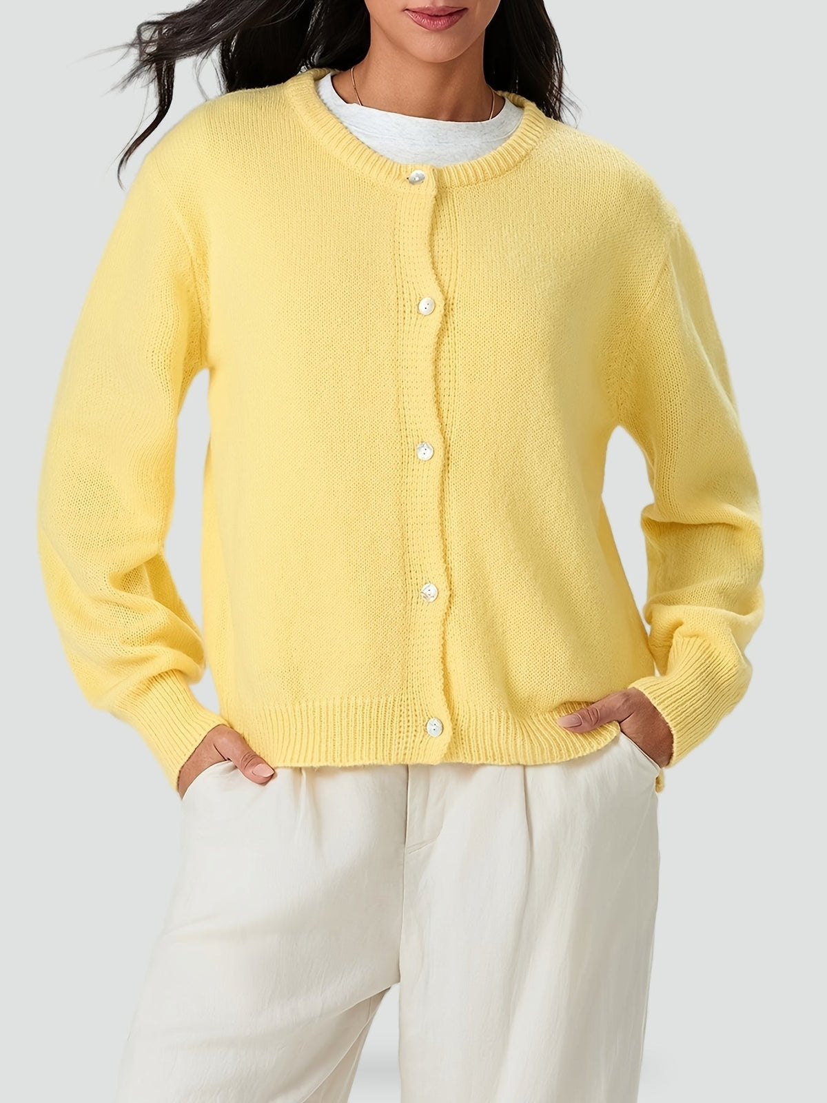 Lottie - Women's Winter Jumper with Button Front - photo 1