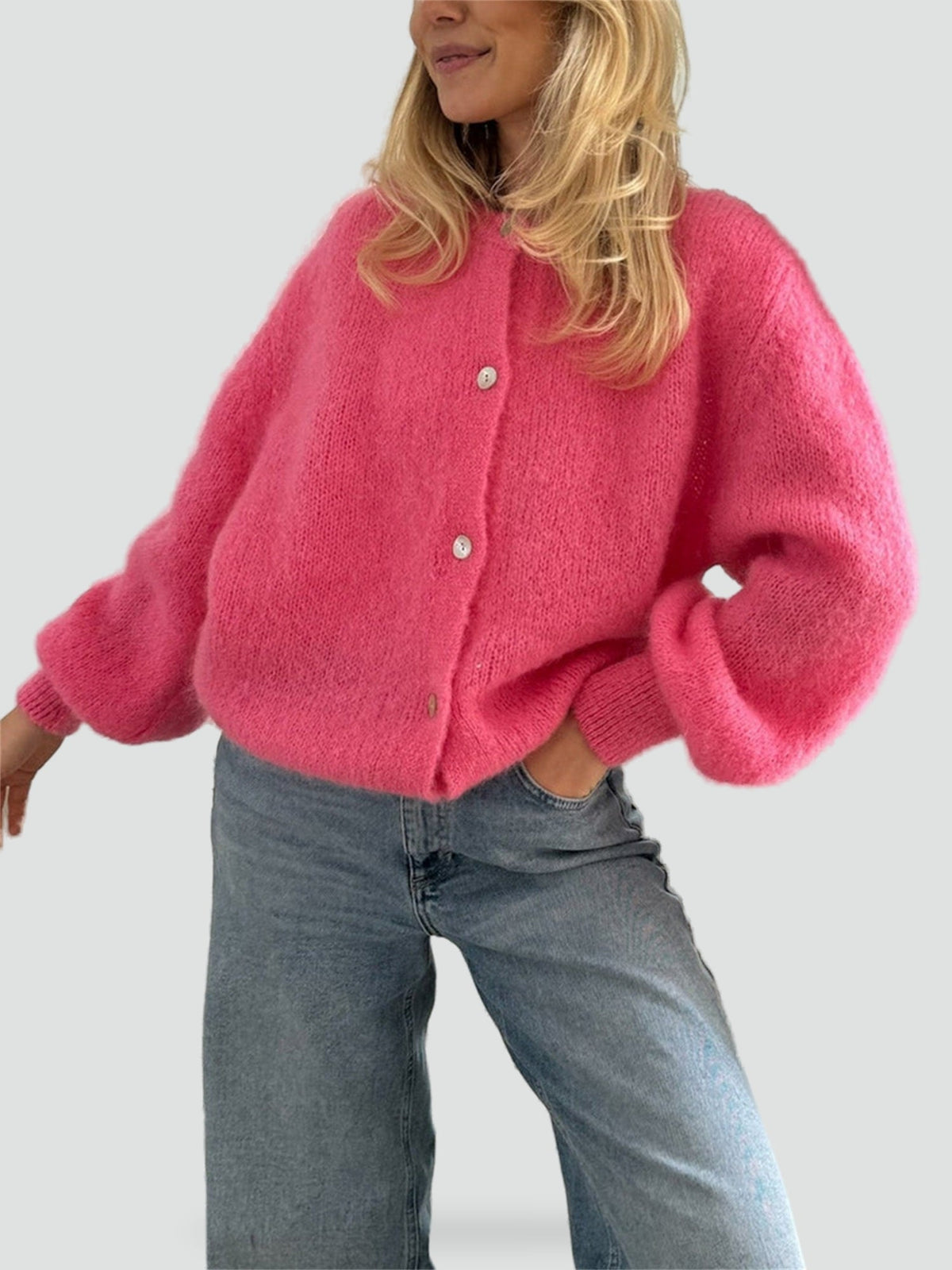Lottie - Women's Winter Jumper with Button Front - photo 10