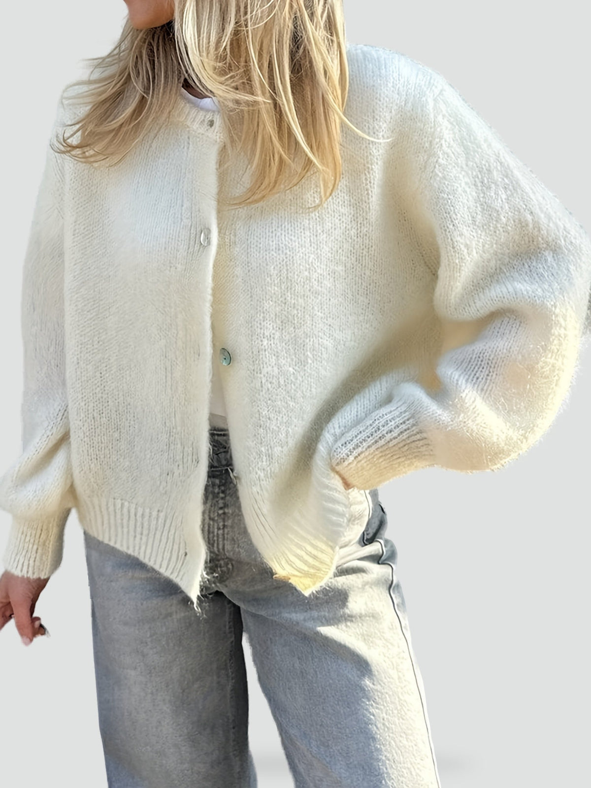 Lottie - Women's Winter Jumper with Button Front - photo 4