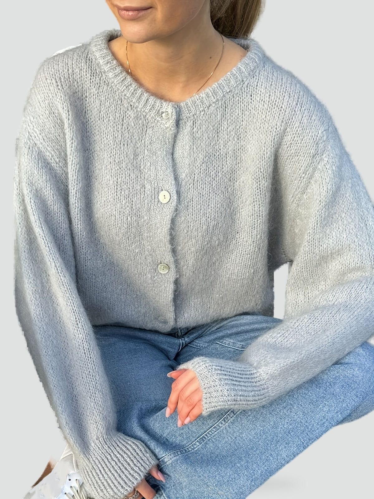 Lottie - Women's Winter Jumper with Button Front - photo 5